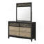Commode moderne et contemporaine en bois noir et naturel Selena