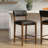 Bennet Modern Wood Counter Height Kitchen Bar Stool in Natural Finish with Brown Faux Leather Upholstered Seat - Set of 4-120658481