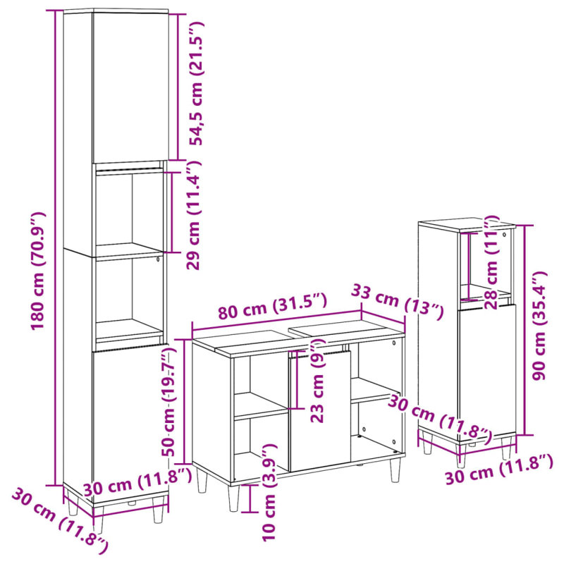 Brishauna Bathroom Storage Furniture Set