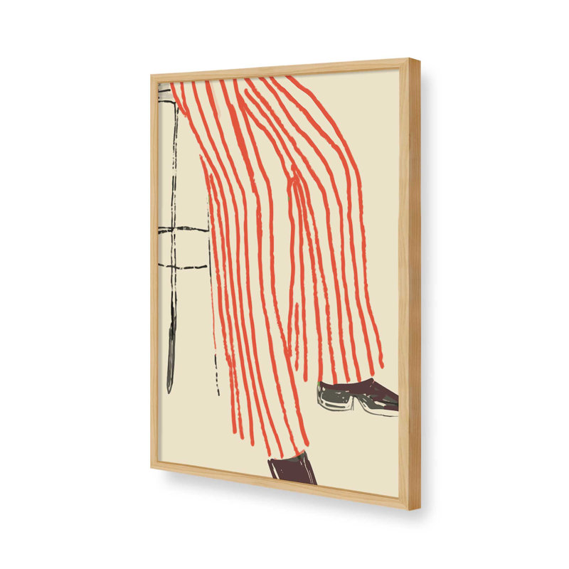 «Stripe Pants» par Garima Dhawan, reproduction d'art sur toile, Tanné, H 32 po x l 24 po, Cadre à joints visibles
