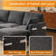 100'' Grey Chenille U-Shaped Square Couch With 2 Ottoman And Side Storage-1960573278