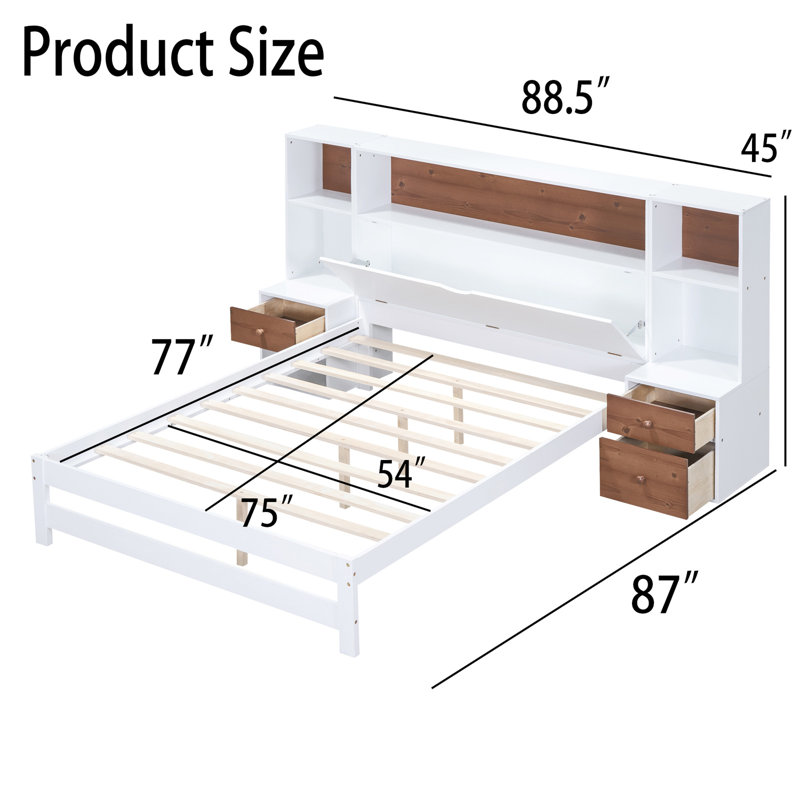 Lit plateforme 45 po, Double