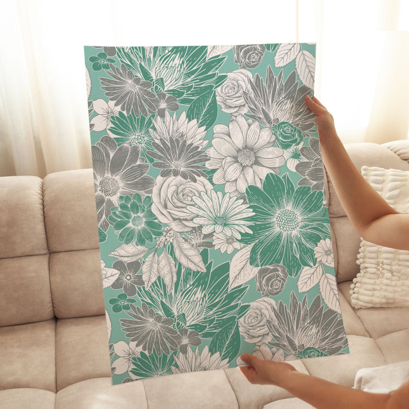Floral Floral Elegance III, reproduction d'art moderne sans cadre, H 14 po x l 11 po