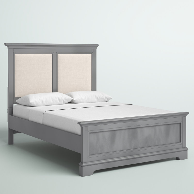 Huey Upholstered Standard Bed, Gray, Queen