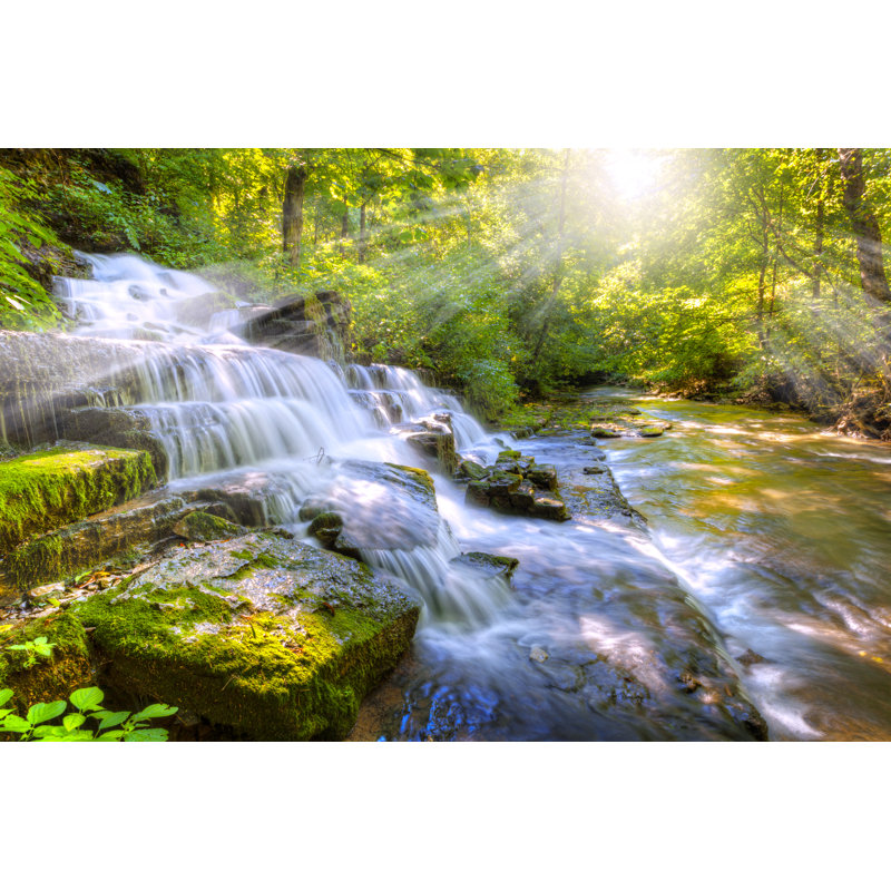 «Forest Waterfall» par Alexeys, reproduction sur toile tendue, L 12 po x H 8 po