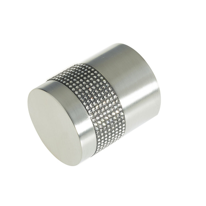 Cylindrical 50mm Diameter Cylindrical Knob, Satin Chrome