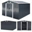 Charcoal Black Garden Storage 8 ft. W + 8 ft. D Metal Tool Shed