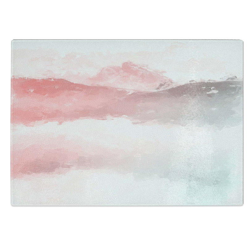 Glass Misty Mountain in Abstract Chopping Board, 39 cm W x 28.5 cm L