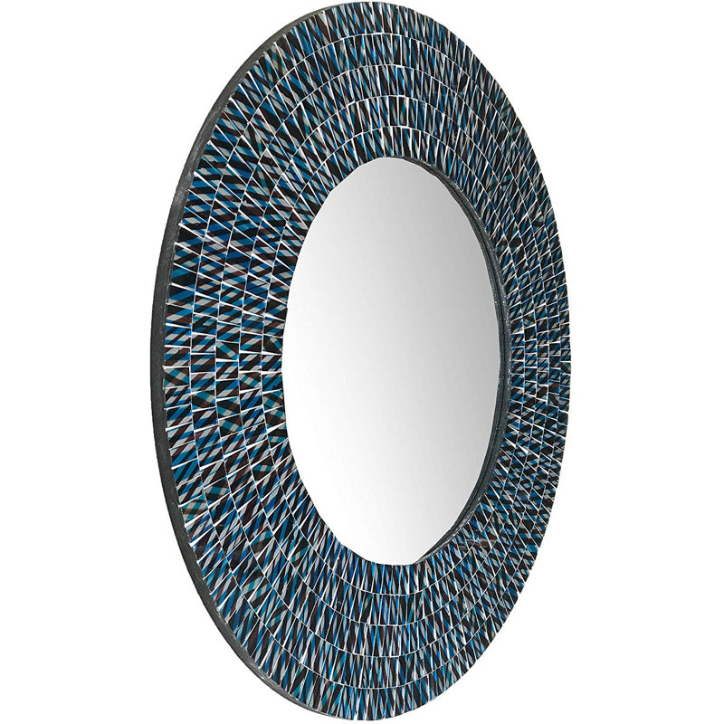 Miroir mural Ulrike, Noir / Turquoise