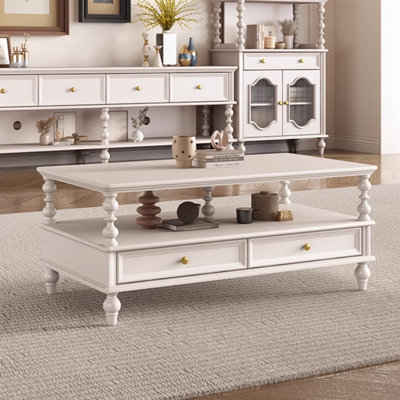 Cream style French solid wood end table