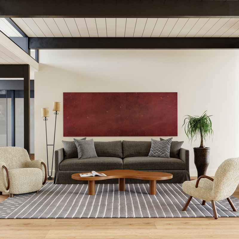 Tapis rayé en laine Clarita, Rectangle de 5 pi x 8 pi