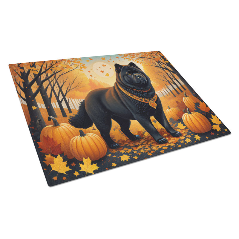 Grande planche à découper en verre Black Chow Chow