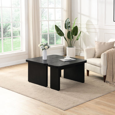47,36 * 24 pouces et 35,43 * 31,49 table basse détachable, bois rectangulaire, en forme de L noir pour table de bricolage