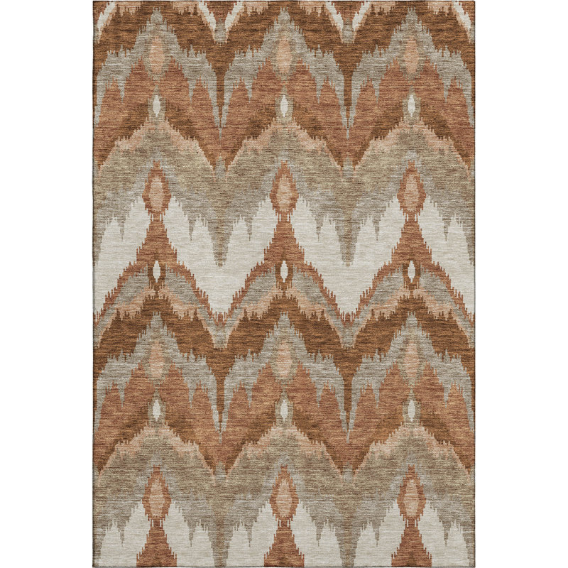 Premium Machine Washable Prisco Paprika Rug, Rectangle 10' x 14'