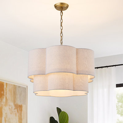 23.2" 6-Light Dimmable Double-Tier Chandelier with Adjustable Chain