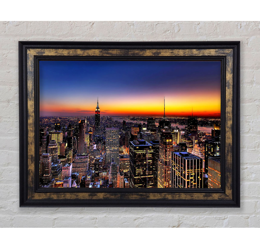 New York Sundown - Einzelne Bilderrahmen Kunstdrucke