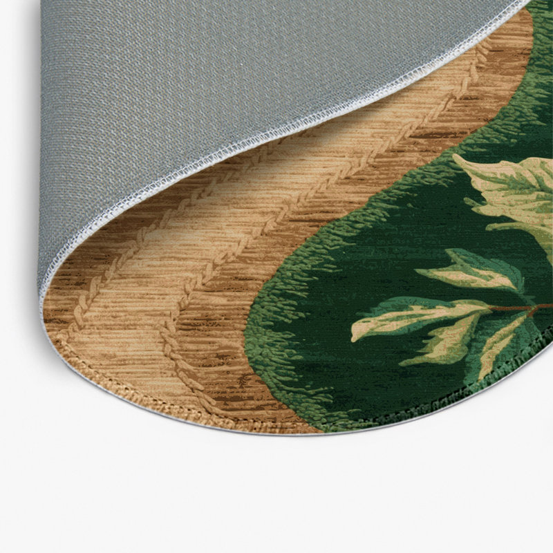 Tapis d'intérieur et d'extérieur vert Nature, Rond 5 pi