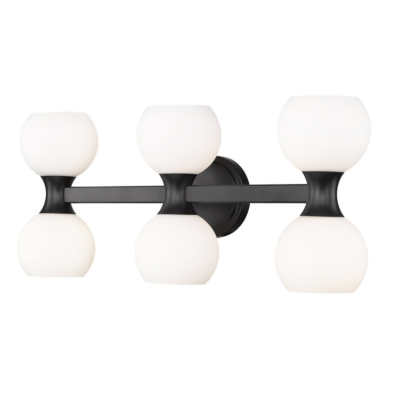 6 - Light Dimmable Vanity Light, Matte Black