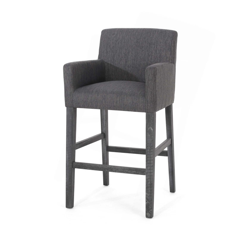 Tabourets de comptoir rembourrés de 30,5 po, Gris, Gris, 1