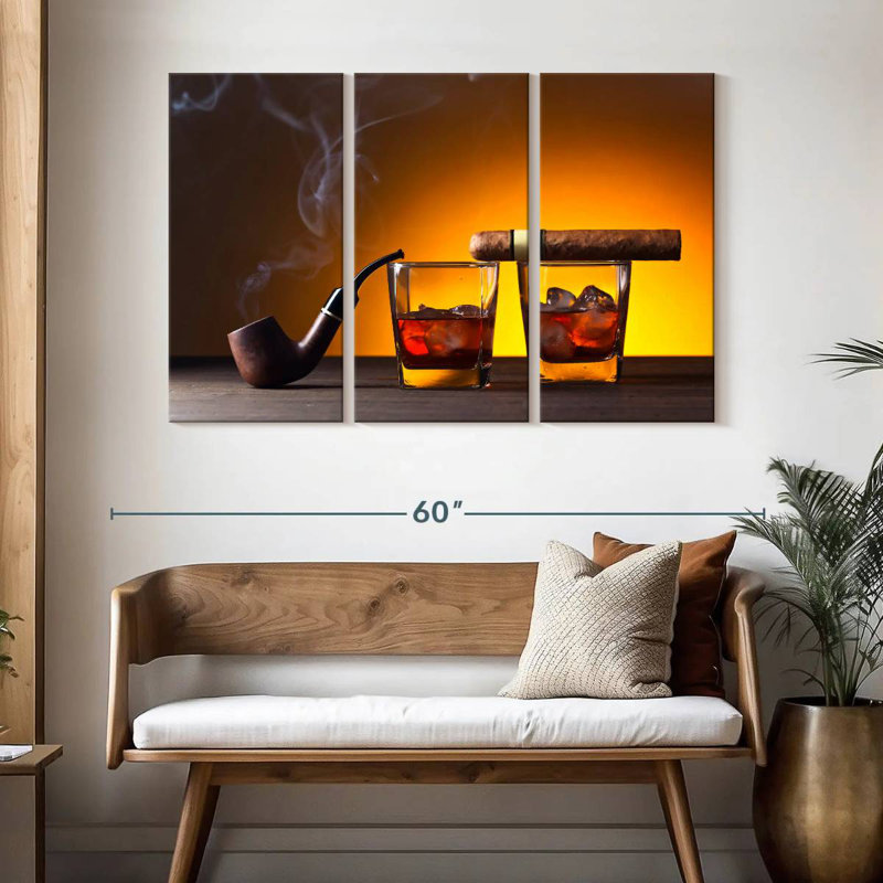 Senne Smokes And Whiskey, 32" H x 50" W