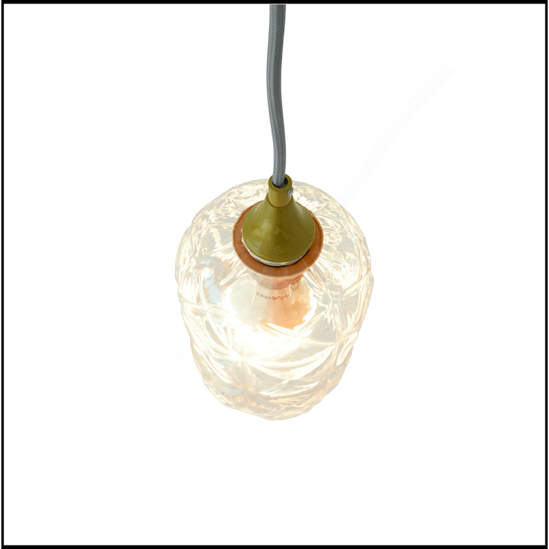 Luminaire suspendu - doré et transparent