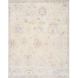 Oushak Hand Knotted Wool Oriental Area Rug in Brown/Beige