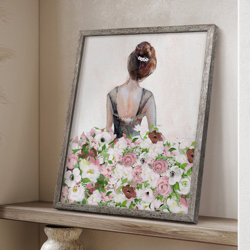 Beautiful Floral Contemplation I, reproduction encadrée - bois massif 47226, H 11 po x l 9 po