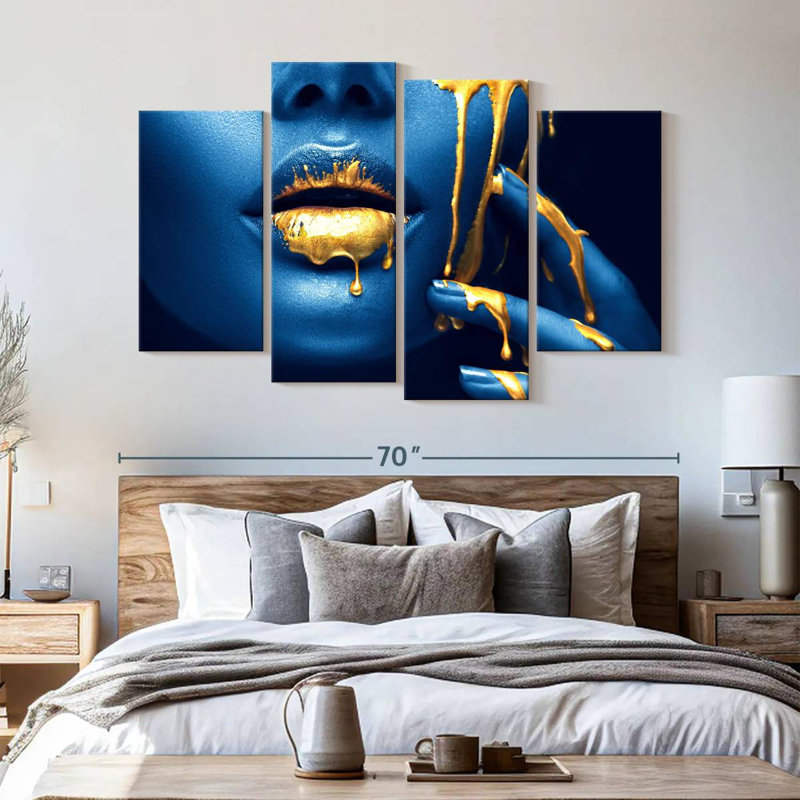 Impression sur toile 4 pièces, H 42 po x l 68 po x P 1,25 po