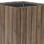 Boîte à fleurs carrée en bois d'acacia anthracite avec doublure Harmann - gris-1254646936