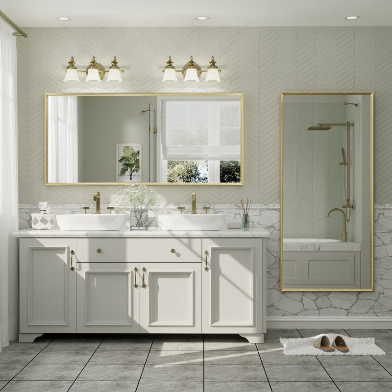 Miroir mural Amara, 60 po x 28 po, Brushed Gold