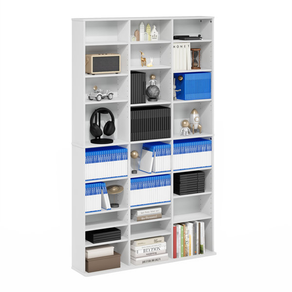 Ebern Designs 24-Shelf Multimedia Media Storage Tower Rack with ...