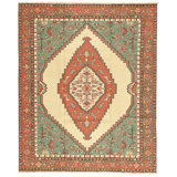 Hand Knotted Wool Area Rug in Ivory And Rose
