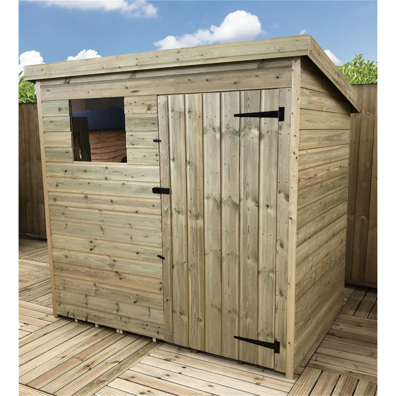 Roundup 5 ft. W x 5 ft. D Solid Wood Garden Shed