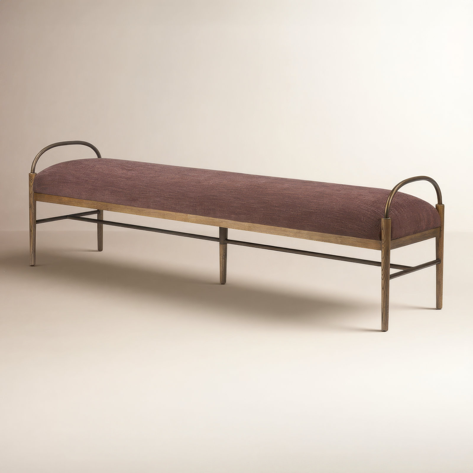 Demi 76" Genuine Leather Bedroom Bench, Laughlin Plum
