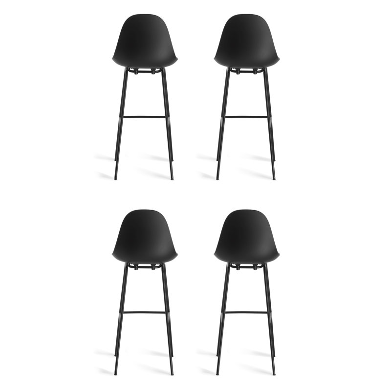 Tabouret de bar et de comptoir TA, Tabouret de bar (siège d'une hauteur de 29,5 po), Noir, Noir