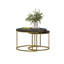 Table basse gigogne 2 pièces 27,6 po, plateau en bois à imprimé marbre et table de bout latérale en métal-133937958