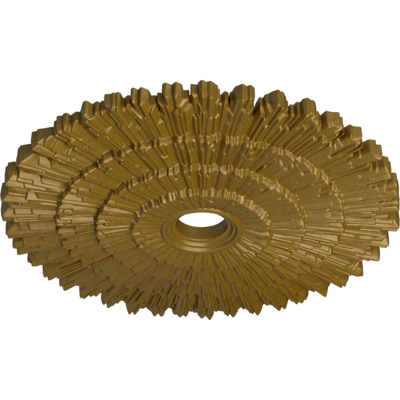 Endurathane Eryn Ceiling Medallion, 24 3/4"OD x 3 1/4"ID x 1 7/8"P (Fits Canopies up to 4"), Hand-Painted Gold Finish, Gold