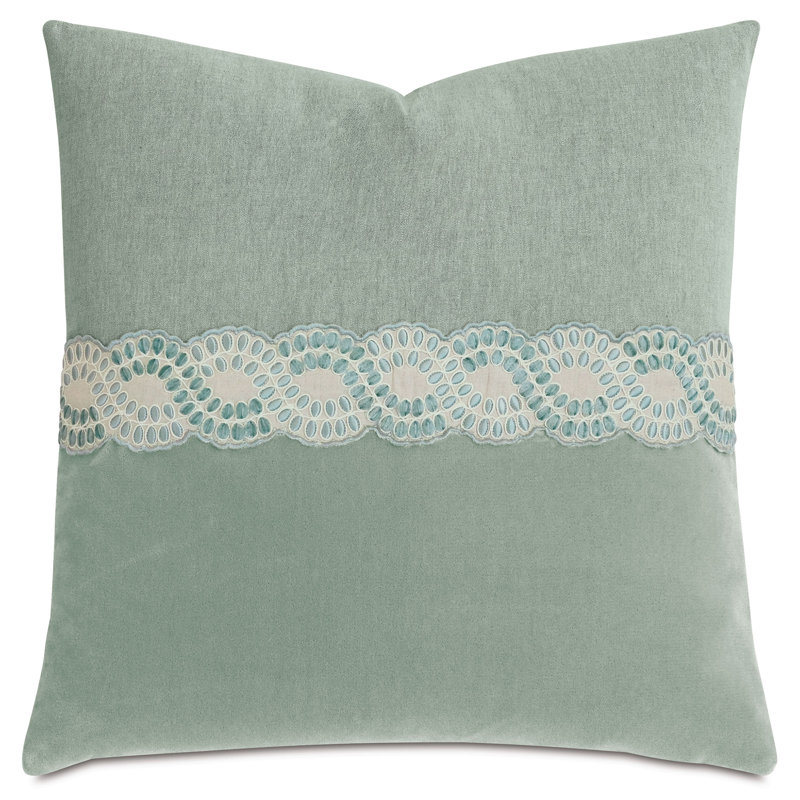 Sheldon Appliqued Cotton Reversible Throw Pillow, Square 22"