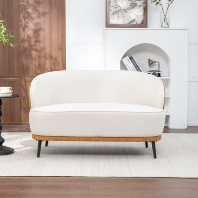 Stith Upholstered Velvet Loveseat With Black Legs