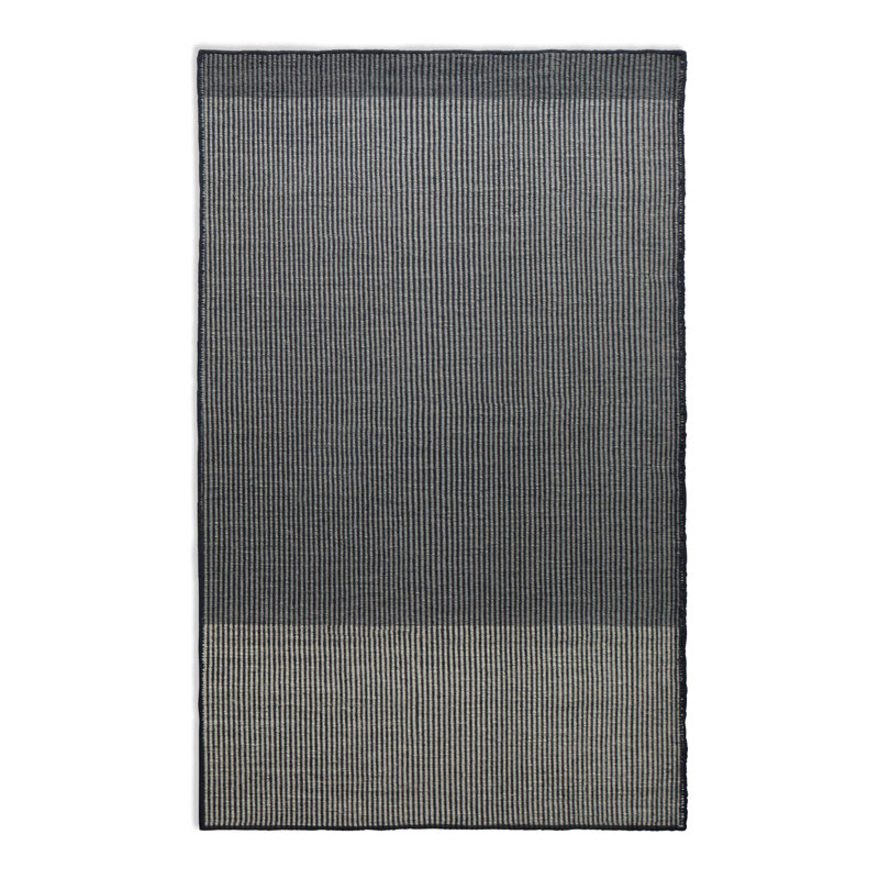 Bousta Wool Striped Area Rug in Black/Gray, Rectangle 5' x 8'