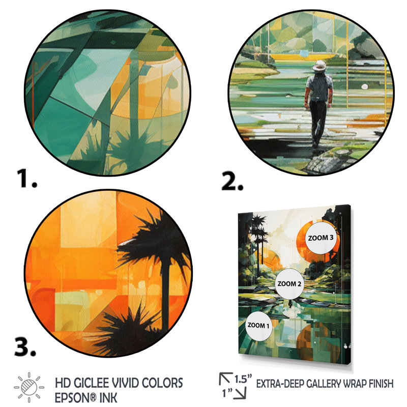 Latronya Golf Putting Paradise - Golf, reproduction d'art sur toile encadrée, Encadrement doré, H 32 po x l 24 po x P 1 po