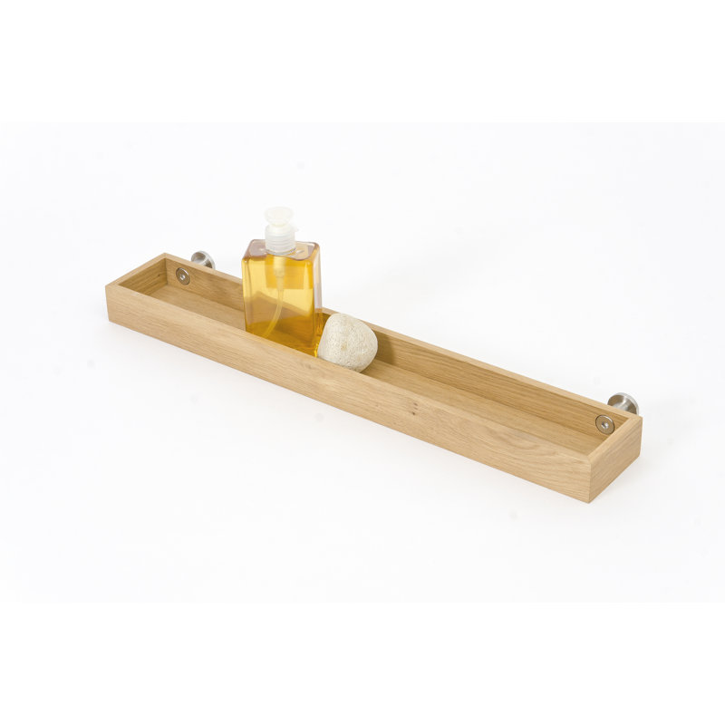 Ilai Oak Solid Wood Accent Shelf, Brown