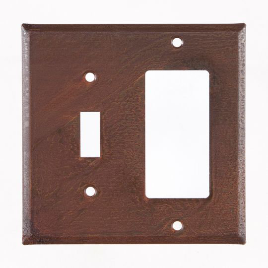 No Subject 2 - Gang Combination Plate Standard Combination Wall Plate, Rustic Tin