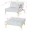 Futon convertible pour canapé-lit avec pieds en métal doré