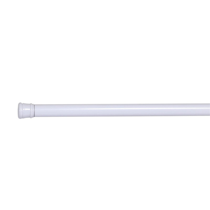 Adjustable Straight Tension Shower Curtain Rod, White