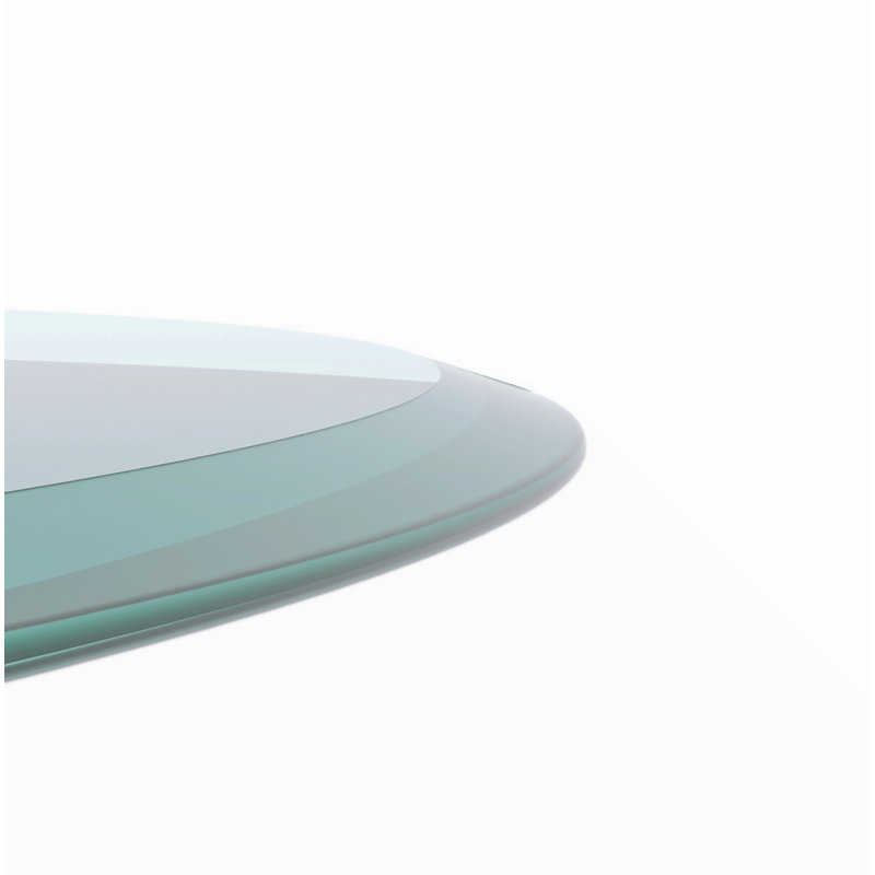 32" Inch Round Tempered Glass Table Top Clear Glass 2/5 Inch Thick Beveled Polished Edge