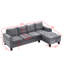 Ensemble de canapé modulaire confortable pour le salon avec porte-gobelet et chaise de rangement