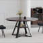 Round dining table in black walnut, 115cm.