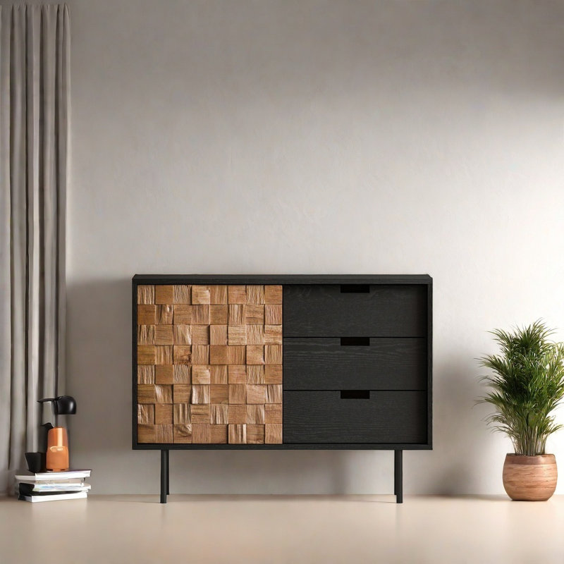 Retro Sideboard With 3 Drawers