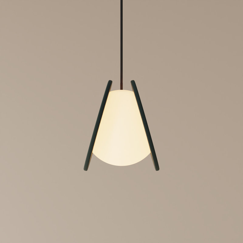 Pendulum Pendant Light, Black, Blossompink, 14" H x 9.69" W x 8.03" D
